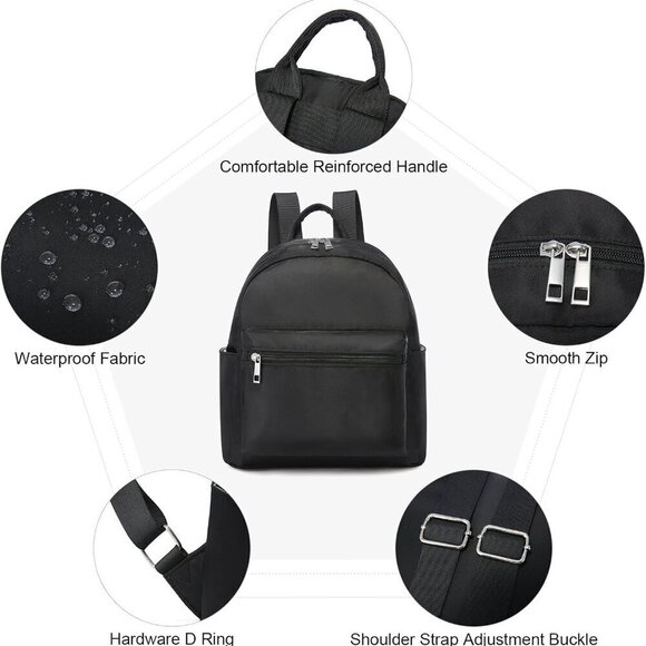 Mini Backpack Women Waterproof Nylon Small Purses Travel Daily Fashion main image 7